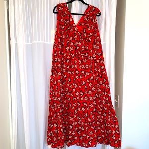 Who What Wear Red Floral Dress 4x